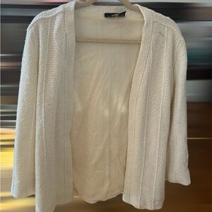 Cream Open Front Cardigan